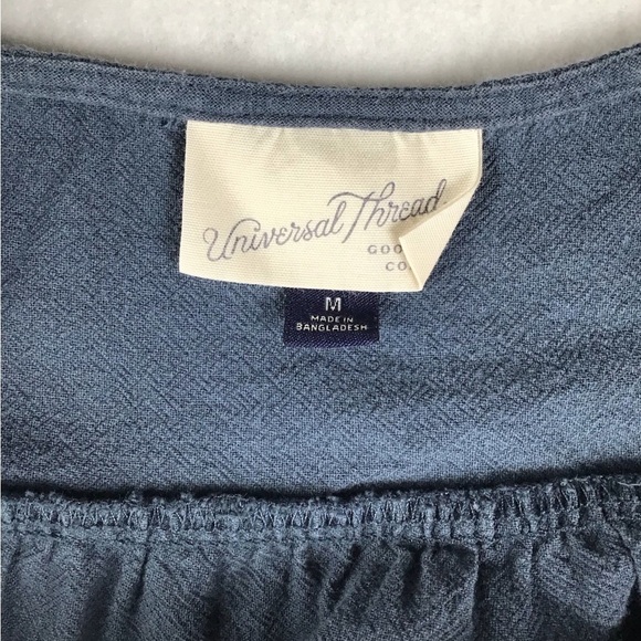 Universal Thread Blue Ruffle Buttoned Mini Dress - Picture 5 of 8